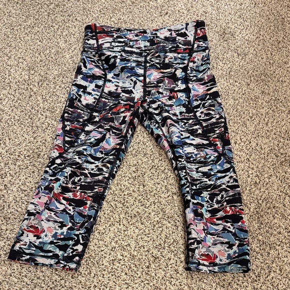 Lululemon Break Free Crop Nulux 17" Culture Clash Starlight Black - Picture 2 of 5